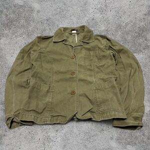 Vintage Y2K j crew olive green women's fitted button up jacket